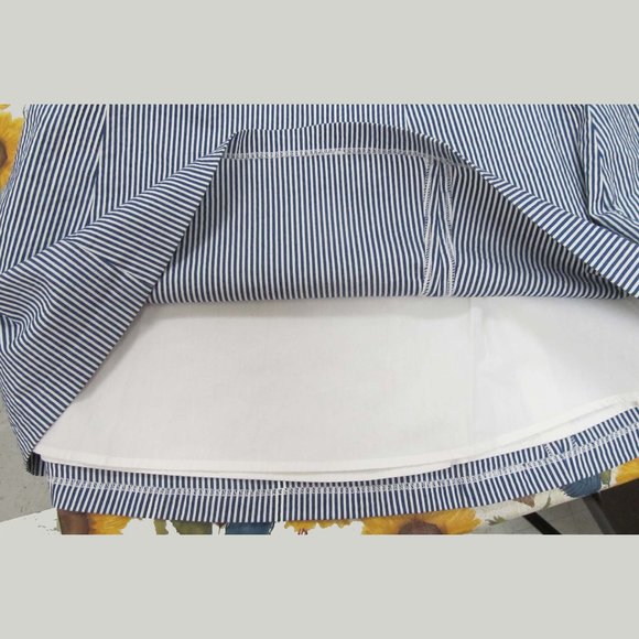 Ann Taylor LOFT A-line Blue Striped Skirt Size 8 - Picture 3 of 5